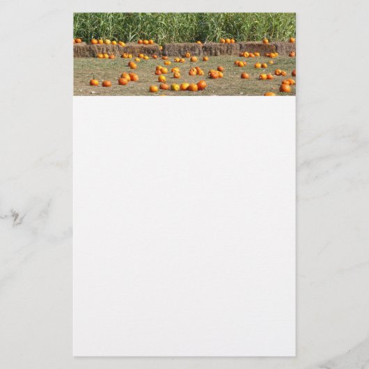 Pumpkins, Corn en Hay Autumn Fotografie Briefpapier (Voorkant)