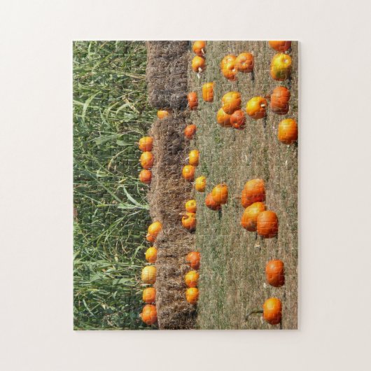 Pumpkins, Corn en Hay Autumn Fotografie Legpuzzel (Verticaal)