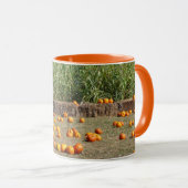 Pumpkins, Corn en Hay Autumn Fotografie Mok (Voorkant rechts)