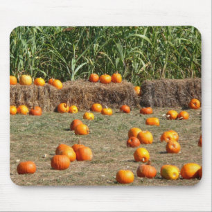 Pumpkins, Corn en Hay Autumn Fotografie Muismat