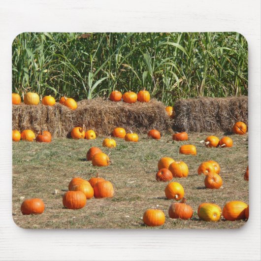 Pumpkins, Corn en Hay Autumn Fotografie Muismat (Voorkant)