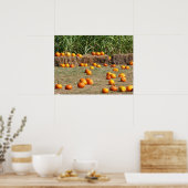 Pumpkins, Corn en Hay Autumn Fotografie Poster (Keuken)