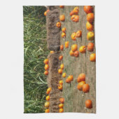 Pumpkins, Corn en Hay Autumn Fotografie Theedoek (Verticaal)