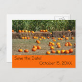 Pumpkins, Corn en Hay Autumn sparen de Datum Aankondigingskaart (Voorkant / Achterkant)