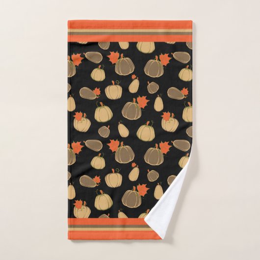 Pumpkins Cream Oranje Harvest-patroon Bad Handdoek (Handdoek)