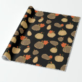 Pumpkins Cream Oranje Harvest-patroon Cadeaupapier (Uitgerold)