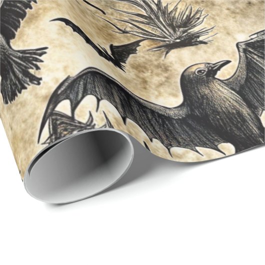 Pumpkins, Crows, and Bats Halloween Pattern (2) Cadeaupapier (Rol Hoek)