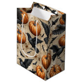 Pumpkins, Crows, and Bats Halloween Pattern Medium Cadeauzakje (Voorkant Gekanteld)
