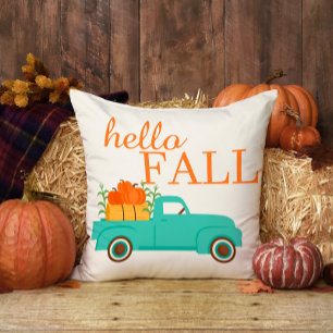 Pumpkins Cute Truck Family Name Hallo Herfst Kussen