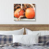 Pumpkins Dried Corn Stalks Autumn Canvas Afdruk (Insitu (Slaapkamer))