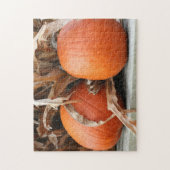 Pumpkins Dried Corn Stalks Autumn Legpuzzel (Verticaal)