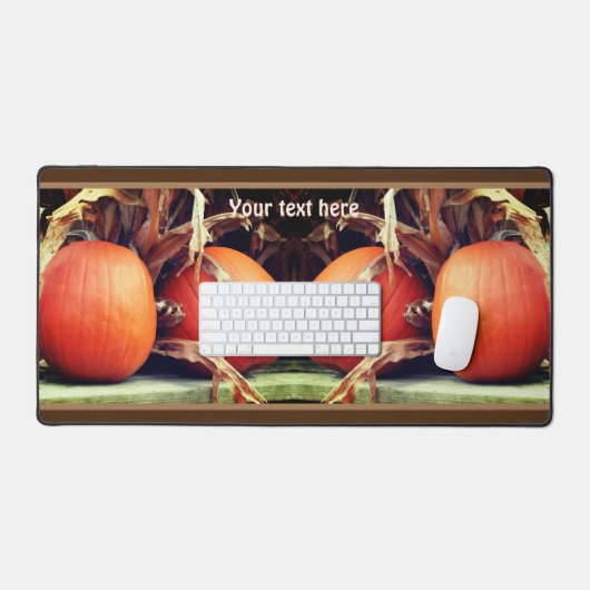 Pumpkins Dried Corn Stalks Autumn Personalized Bureaumat (Keyboard & Muis)