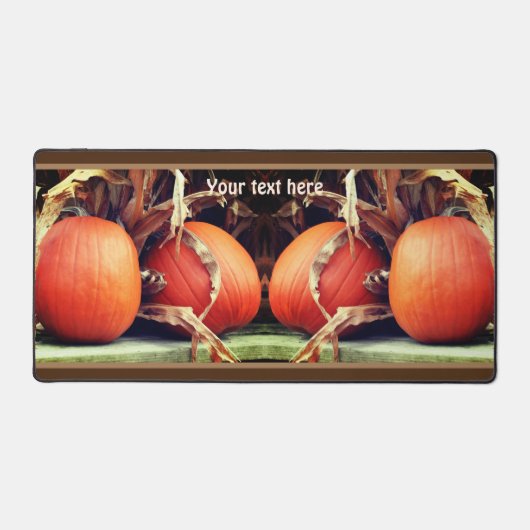 Pumpkins Dried Corn Stalks Autumn Personalized Bureaumat (Voorkant)