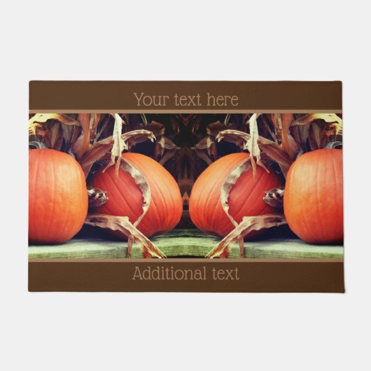 Pumpkins Dried Corn Stalks Autumn Personalized Deurmat (Voorkant)
