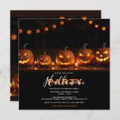 Pumpkins en kaarsen Halloween Party Kaart (Voorkant / Achterkant)