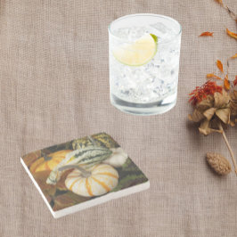 Pumpkins en Squash Stilleven Foto Stenen Onderzetter