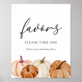 Pumpkins Favors Sign Poster