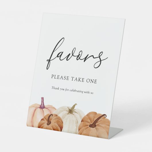 Pumpkins Favors Sign Reclamebord Met Voetstuk (Voorkant)