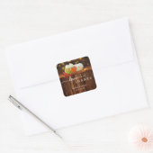 Pumpkins Festive Fall Weddenschap Dank je wel Vierkante Sticker (Envelop)