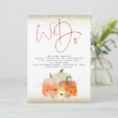 Pumpkins Florals Gold Glitter We doen een Script W Kaart (Staand voorkant)