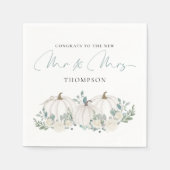 Pumpkins Florals Script feliciteert de heer Mrs We Servet (Voorkant)