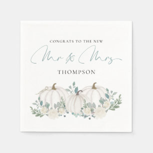 Pumpkins Florals Script feliciteert de heer Mrs We Servet