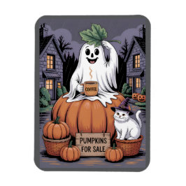 Pumpkins For Sale & Caffeine Ghost & Cat V2 Magneet