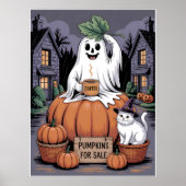 Pumpkins For Sale & Caffeine Ghost & Cat V2 Poster (Voorkant)