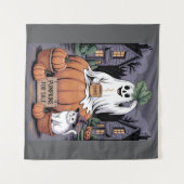 Pumpkins For Sale & Caffeine Ghost & Cat V2 Wandkleed (Voorkant (horizontaal))