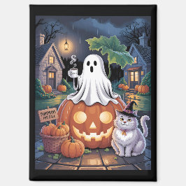 Pumpkins For Sale & Caffeine Ghost With Cat  Magneet