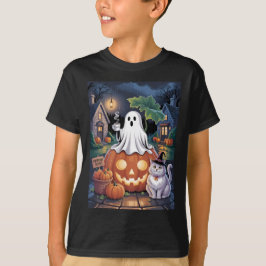 Pumpkins For Sale & Caffeine Ghost With Cat T-shirt