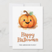 Pumpkins Ghosts Kinder Halloween Kaart (Voorkant)