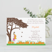 Pumpkins Girl Baby Shower Invitations Kaart (Staand voorkant)