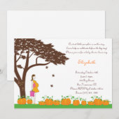 Pumpkins Girl Baby Shower Invitations Kaart (Voorkant / Achterkant)