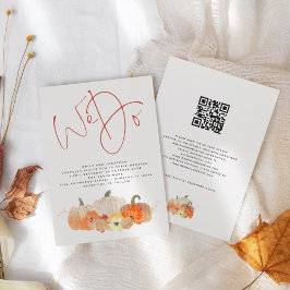 Pumpkins Glitter We doen QR Code Weddenschap Kaart