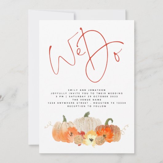 Pumpkins Glitter We doen QR Code Weddenschap Kaart (Voorkant)