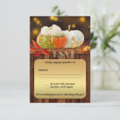 Pumpkins Gold Fall Wedding RSVP-kaart Kaart (Staand voorkant)
