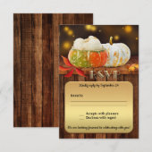 Pumpkins Gold Fall Wedding RSVP-kaart Kaart (Voorkant / Achterkant)