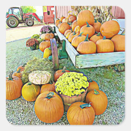 Pumpkins Halloween Autumn Floral Stand Stickers