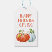 Pumpkins Happy Friendsgiving, verbrande oranje her Cadeaulabel (Voorkant)