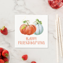 Pumpkins Happy Friendsgiving, verbrande oranje her Servet