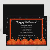 Pumpkins Happy Halloween Party Invitation Kaart (Voorkant / Achterkant)