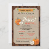 Pumpkins Harvest Festival Rustic Chalk Invite Kaart (Voorkant)