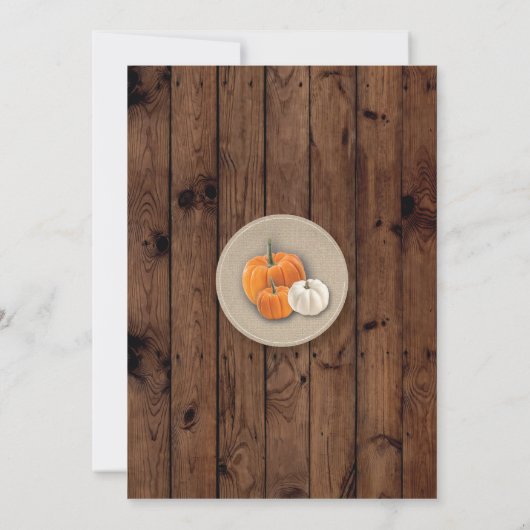 Pumpkins Harvest Festival Rustic Chalk Invite Kaart (Achterkant)