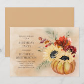 Pumpkins Herfst Autumn Floral Flowers Birthday Par Kaart (Voorkant / Achterkant)