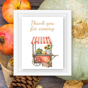 Pumpkins herfst baby shower - dank u poster