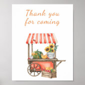Pumpkins herfst baby shower - dank u poster (Voorkant)