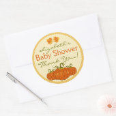 Pumpkins Herfst Baby shower Dank u Ronde Sticker (Envelop)