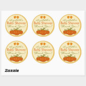 Pumpkins Herfst Baby shower Dank u Ronde Sticker (Vel)