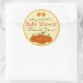 Pumpkins Herfst Baby shower Dank u Ronde Sticker (Tas)